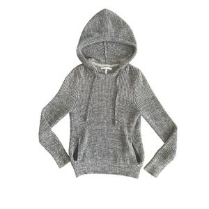 Victorias Secret Women's Gray Ribbed Pull Over Pull String Pocket Sweater Size M